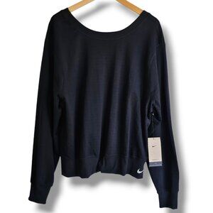 Nike Therma-FIT Running Sweatshirt Womens Size 1X Black White Swoosh NEW $90